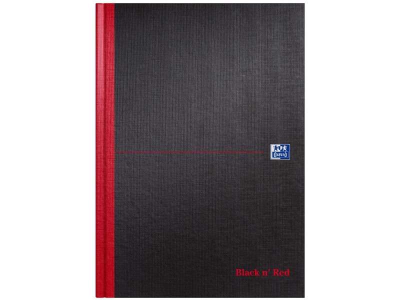 Oxford Bloc-notes Black n' Red - à reliure, A4, quadrillé