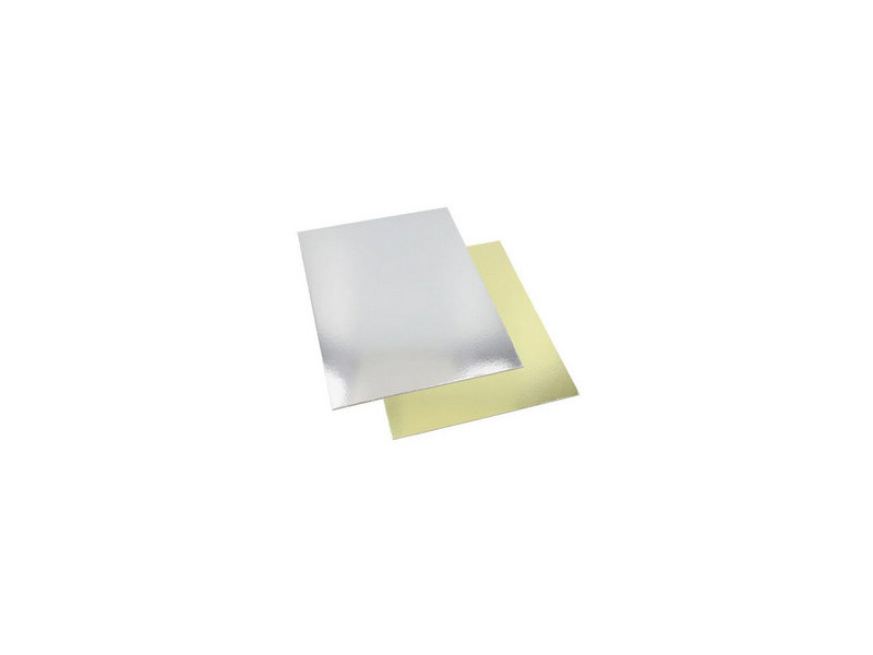 STARPAK Plat à gâteau carré, 280 x 280 mm, or/argent