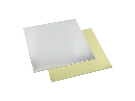 STARPAK Plat à gâteau carré, 280 x 280 mm, or/argent