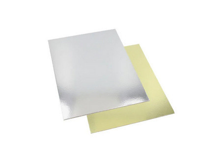 STARPAK Plat à gâteau rectangulaire, 300 x 400 mm, or/argent