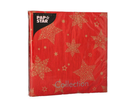 PAPSTAR Serviette à motif de Noël 'Christmas Shine', rouge