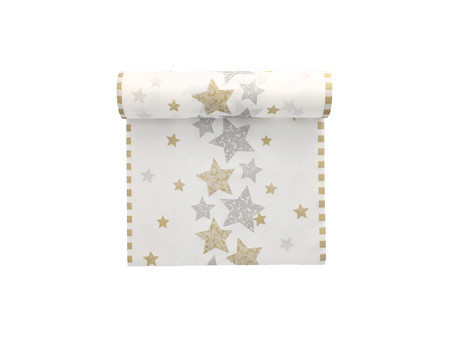 PAPSTAR Chemin de table de Noël 'Stardust', crème