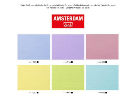 ROYAL TALENS Peinture acrylique AMSTERDAM Pastel, 6 x 20 ml