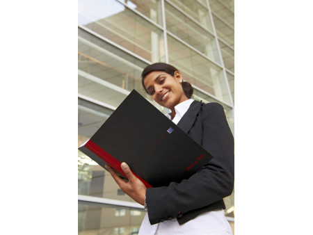 Oxford bloc-notes Black n' Red - à reliure, A4, ligné