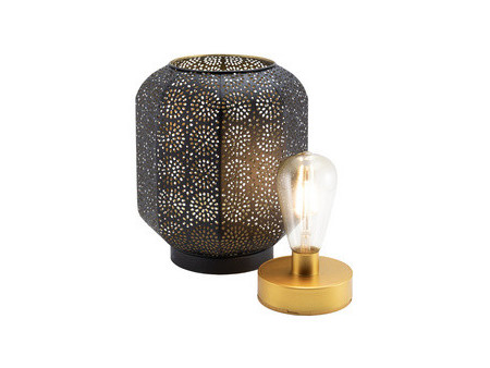Securit Lampe de bureau LED rechargeable MARRAKECH, noir/or
