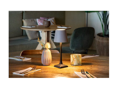 Securit Lampe de bureau LED rechargeable MILAN, noir/taupe