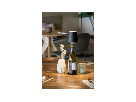 Securit Lampe sur bouteille LED rechargeable PARIS, noir