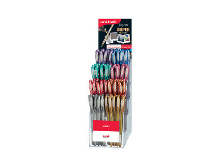uni-ball Stylo à encre gel SIGNO Metallic, présentoir de 72