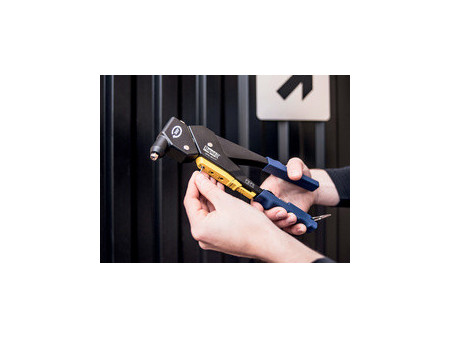 Rapid Pince à riveter RP60 Multi, tête pivotante, bleu/jaune