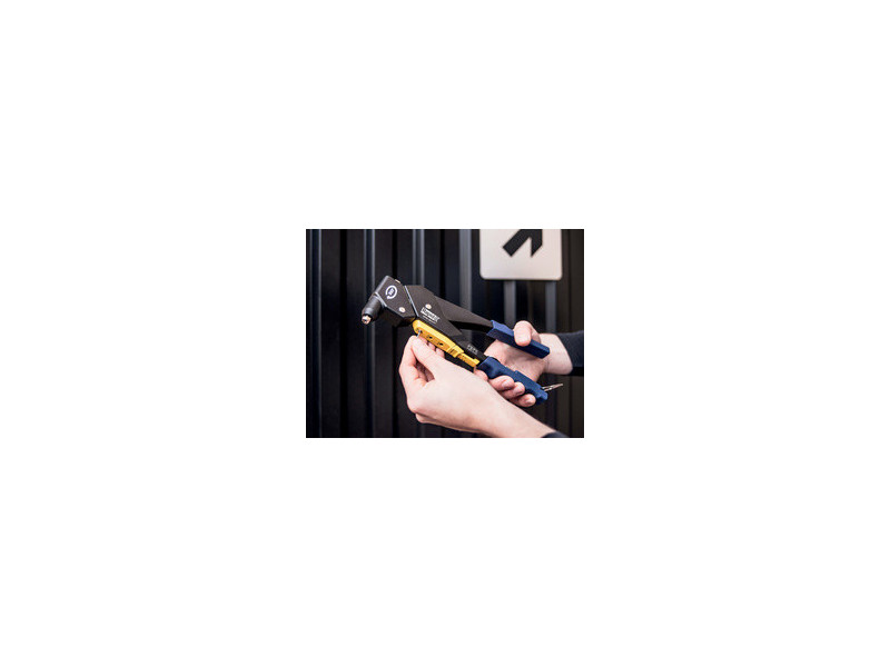 Rapid Pince à riveter RP60 Multi, tête pivotante, bleu/jaune