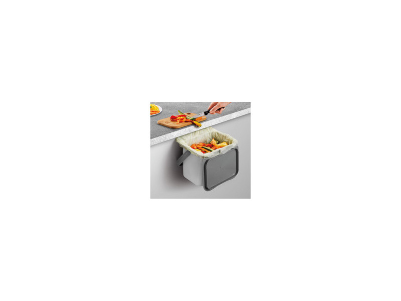 metaltex Poubelle bio Bintex, avec couvercle, gris