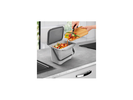 metaltex Poubelle bio Bintex, avec couvercle, gris