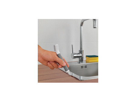 metaltex Brosse/grattoir 2 en 1 pour joints, blanc/gris