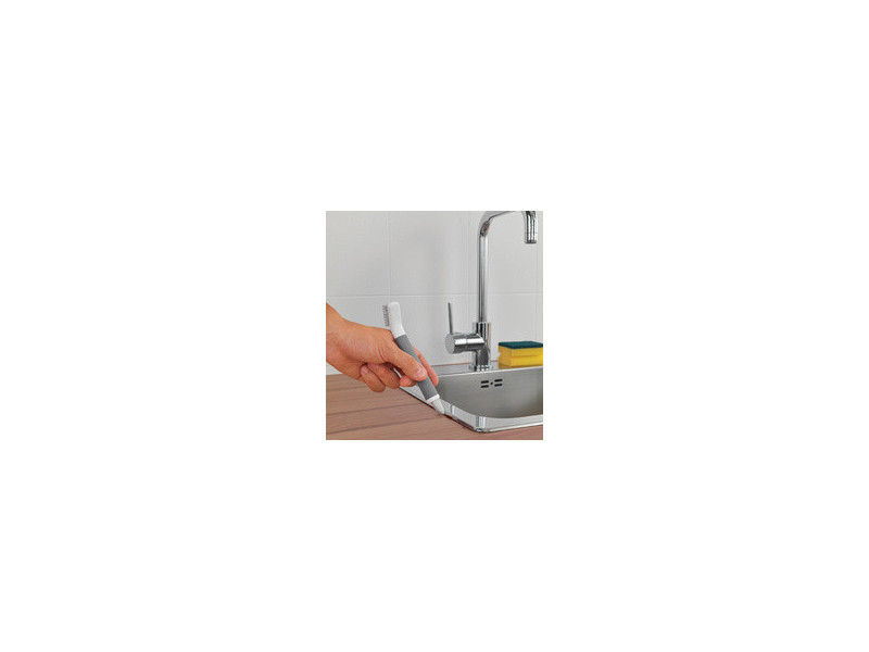 metaltex Brosse/grattoir 2 en 1 pour joints, blanc/gris
