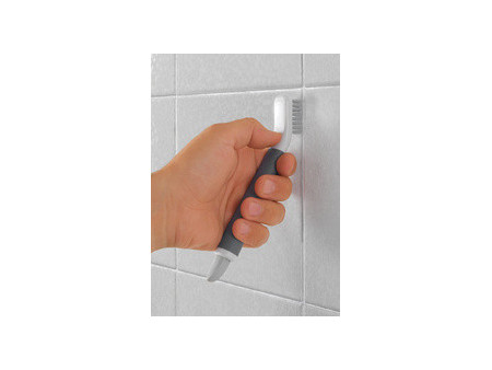 metaltex Brosse/grattoir 2 en 1 pour joints, blanc/gris