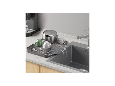 metaltex Tapis d'égouttage Gravity-Duo, caoutchouc, gris