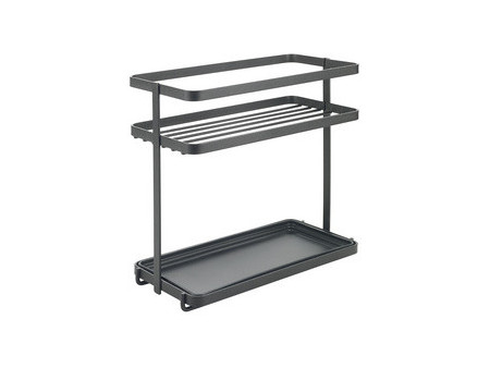 metaltex Étagère à épices Tokyo LAVA, 2 niveaux, noir mat