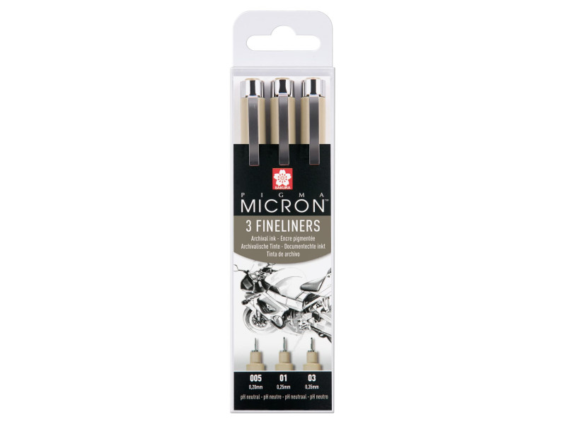 SAKURA Feutre PIGMA MICRON, étui de 3, noir