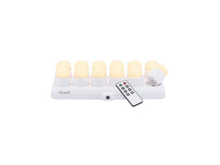 Securit Set de bougies LED rechargeables AMSTERDAM, blanc