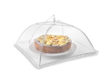 metaltex Cloche alimentaire, carré, 350 mm, blanc