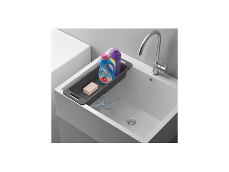 metaltex Égouttoir Drain-Flex, extensible, plastique, gris