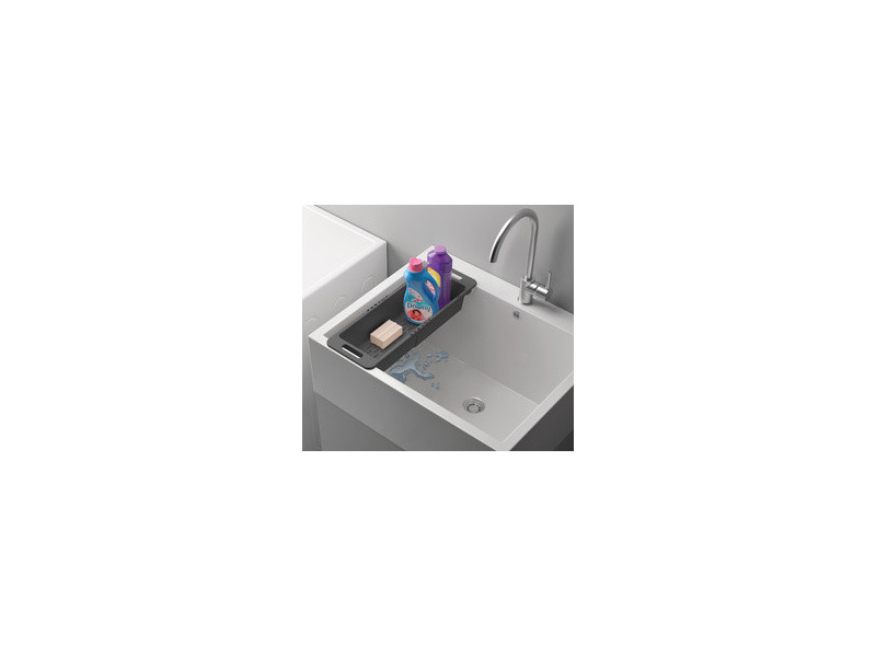 metaltex Égouttoir Drain-Flex, extensible, plastique, gris
