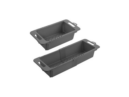 metaltex Égouttoir Drain-Flex, extensible, plastique, gris