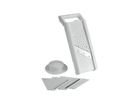 metaltex Mandoline universelle Mandolino, 4 inserts, blanc