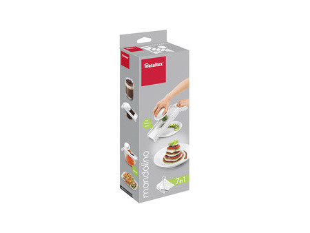 metaltex Mandoline universelle Mandolino, 4 inserts, blanc
