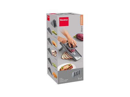metaltex Mandoline universelle Slice-V, 5 inserts, gris