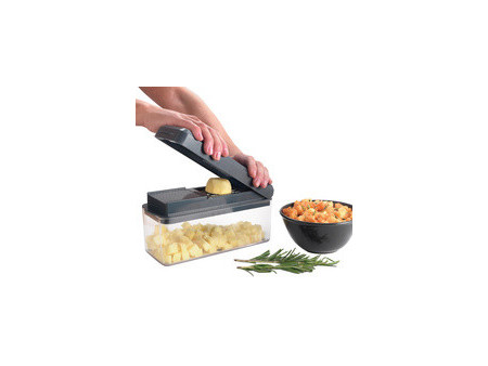 metaltex Coupe-fruits/légumes 12 en 1 Slice-Cube, gris