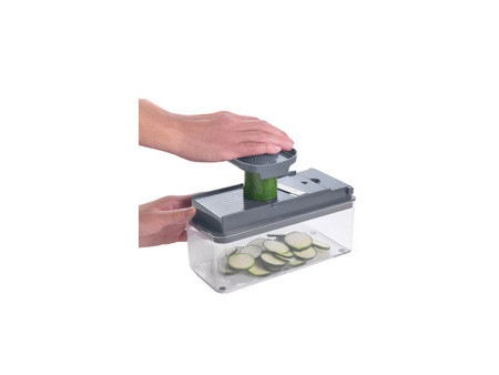 metaltex Coupe-fruits/légumes 12 en 1 Slice-Cube, gris