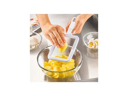 metaltex Coupe-pommes de terre, plastique/inox, blanc
