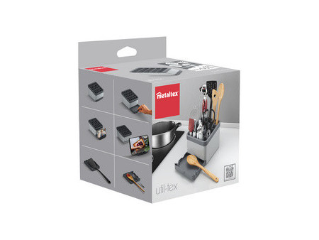 metaltex Rangement pour ustensiles de cuisine Utiltex, gris