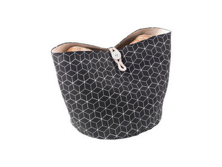metaltex Corbeille à pain pliable, coton, noir/beige
