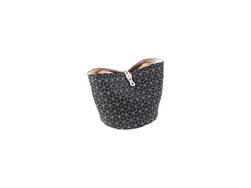 metaltex Corbeille à pain pliable, coton, noir/beige