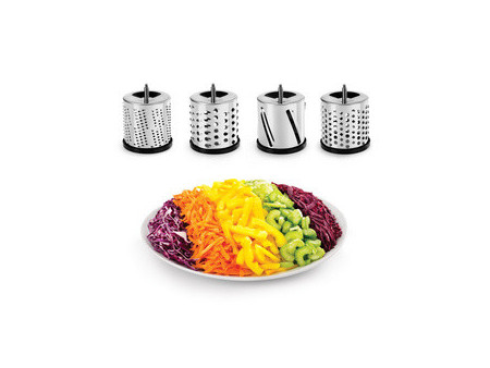 metaltex Mandoline Flash, 4 inserts, blanc/inox