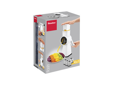 metaltex Mandoline Flash, 4 inserts, blanc/inox