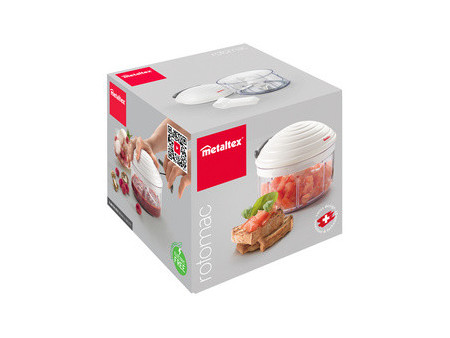 metaltex Hachoir à fruits et légumes Rotomac, 600 ml, blanc