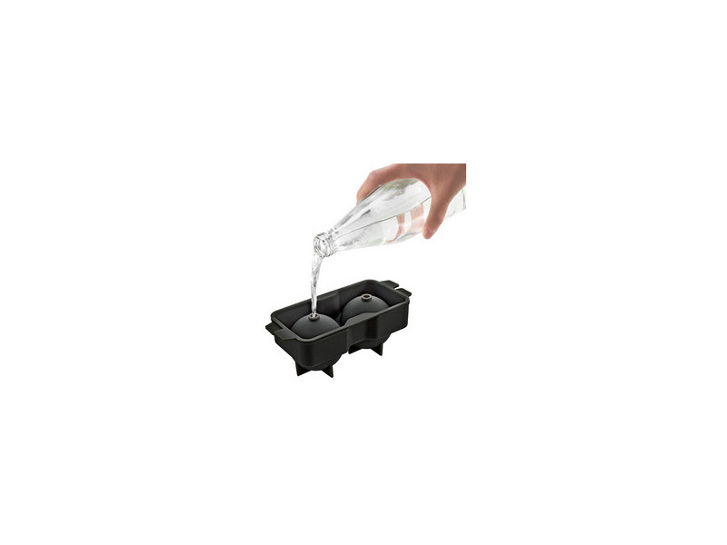 metaltex Bac à glaçons, en silicone, pour 2 glaçons, noir