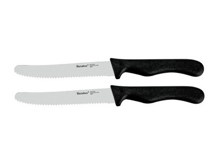metaltex Couteau pour casse-croûte Basic, set de 2, noir