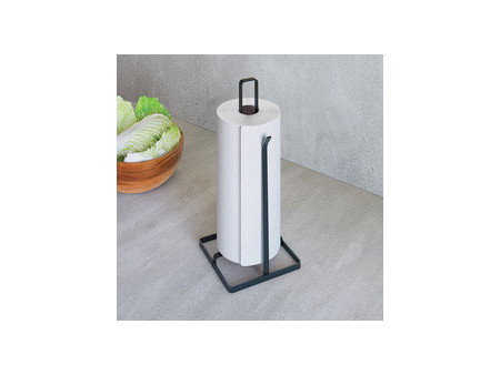 metaltex Porte-rouleau de cuisine Tokyo LAVA, noir mat