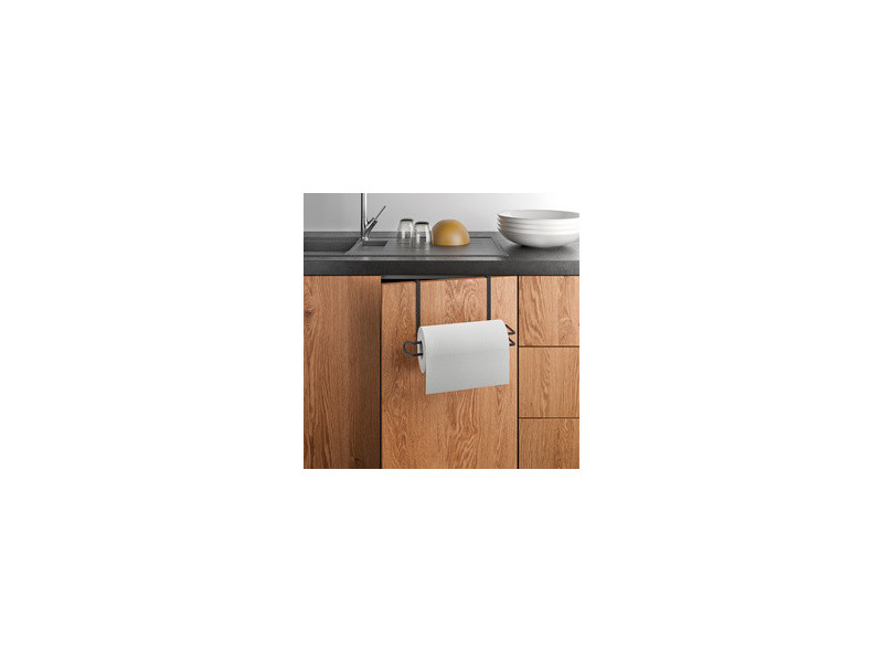 metaltex Porte-rouleau de cuisine Easy-Roll LAVA, noir mat
