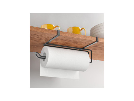 metaltex Porte-rouleau de cuisine Easy-Roll LAVA, noir mat