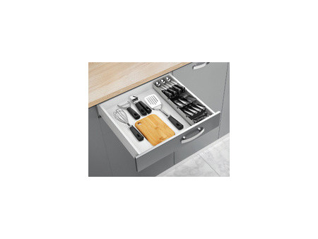 metaltex Range-couverts Uni-Fit, plastique, gris