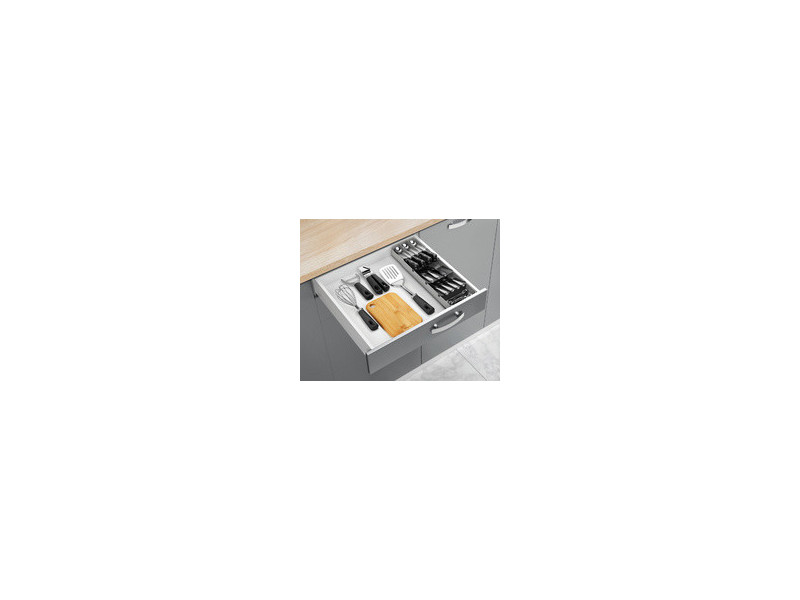metaltex Range-couverts Uni-Fit, plastique, gris