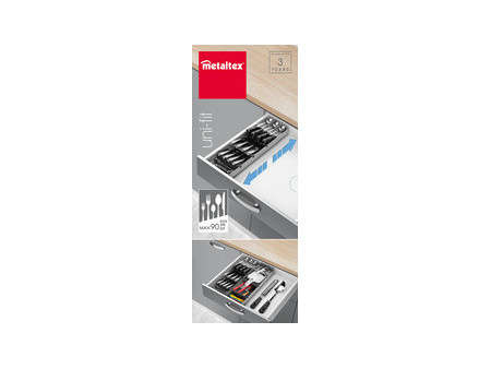 metaltex Range-couverts Uni-Fit, plastique, gris