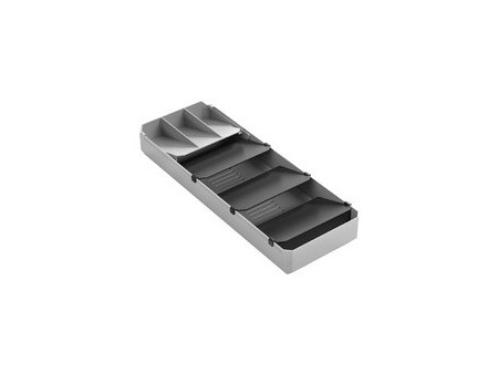 metaltex Range-couverts Uni-Fit, plastique, gris