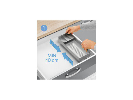 metaltex Range-couverts Uni-Fit, plastique, gris