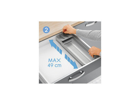 metaltex Range-couverts Uni-Fit, plastique, gris